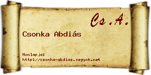 Csonka Abdiás névjegykártya